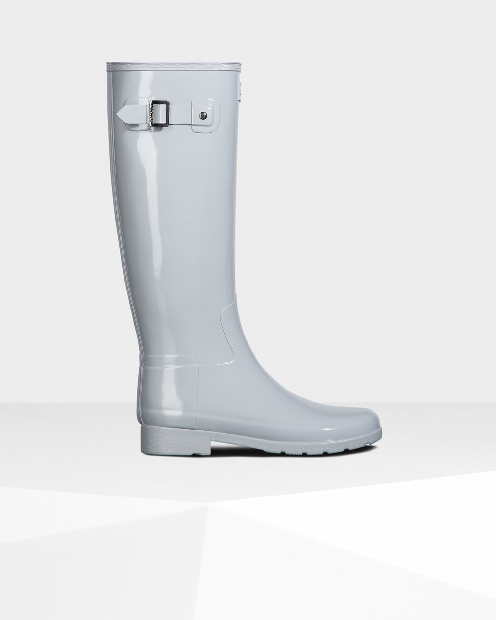 Women Hunter Refined Slim Fit Gloss | Tall Rain Boots Light Grey | NZ-14780-MLKI